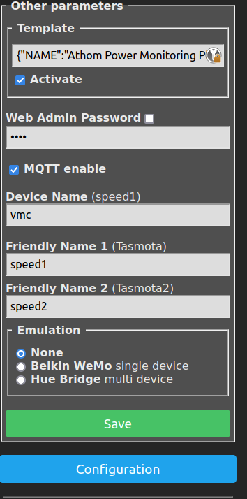 screenshot template tasmota